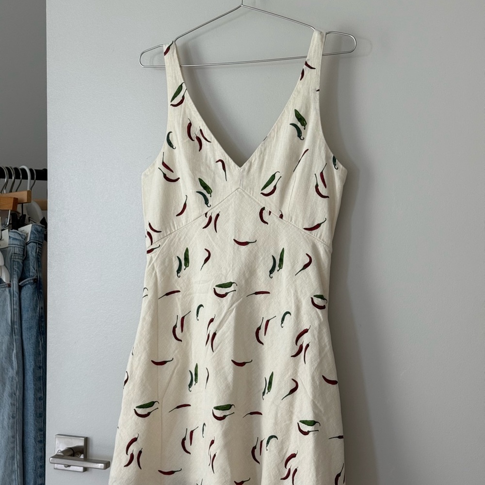 Abercrombie & Fitch Cream Dress with Red and Green Accents
